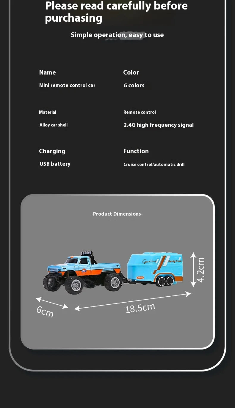 1:64 Speed Mini Off-Road Remote Control Car Alloy Cool Lighting Shock Absorption Children's Desktop Competition Toy Small Gift