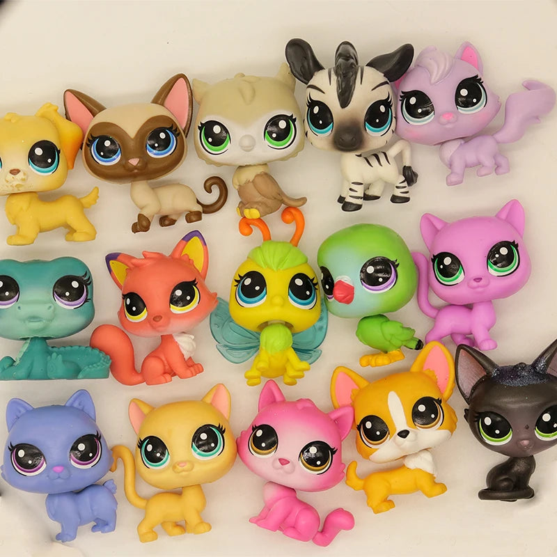 Buy 5 Get 2 Gifts 4-5 cm Loose Old Pet Shop Toys Cat Puppy Kitten Figure Mini Toy Figures Classic Little Pet Toys
