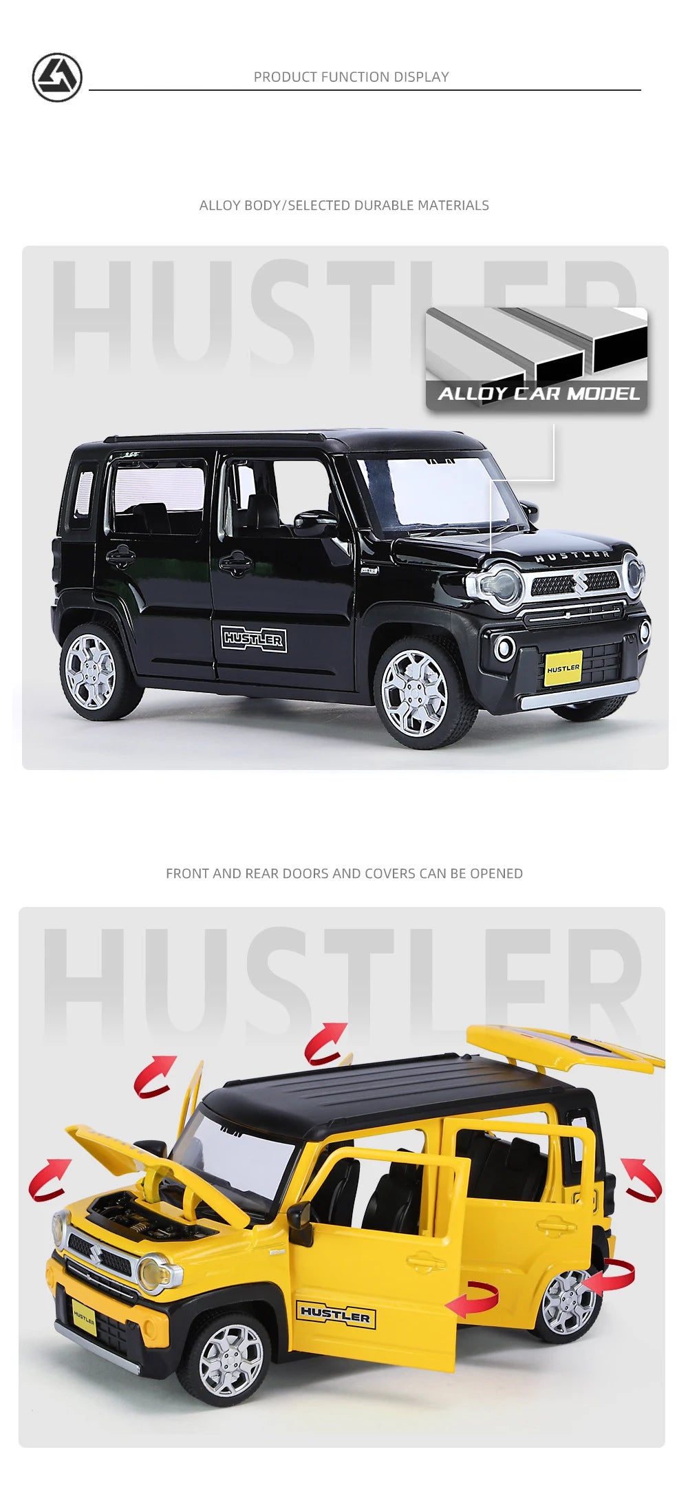 1:22 SUZUKI HUSTLER SUV Alloy Car Model Diecasts Metal Toy Off-Road Vehicles Car Model Simulation Sound and Light Childrens Gift
