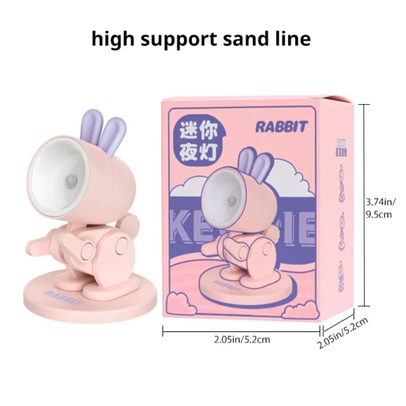 LED Night Light Mini Pet Cute Lamp Ins Student Gift Cartoon Pet Folding Table Lamp Kids Room Bedside Bedroom Living Room Decor