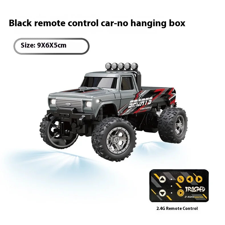 1:64 Speed Mini Off-Road Remote Control Car Alloy Cool Lighting Shock Absorption Children's Desktop Competition Toy Small Gift