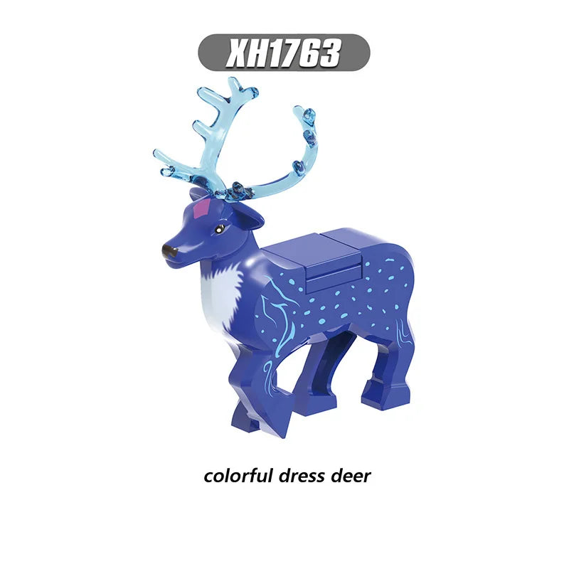 Hot Christmas Building Block Gift Animals Deer Elk Reindeer Figures Brick Xmas Tree Educational Toy Gift for Boy Kid Block Model