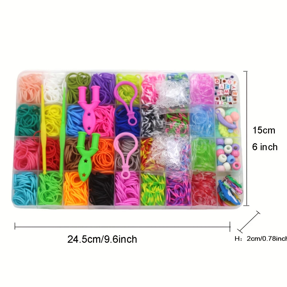 2400pcs Loom Bands Kit, Rubber Bands For Bracelet Making Kit DIY Art Craft Kit   &Boys Creativity Ideal Birthday Gifts