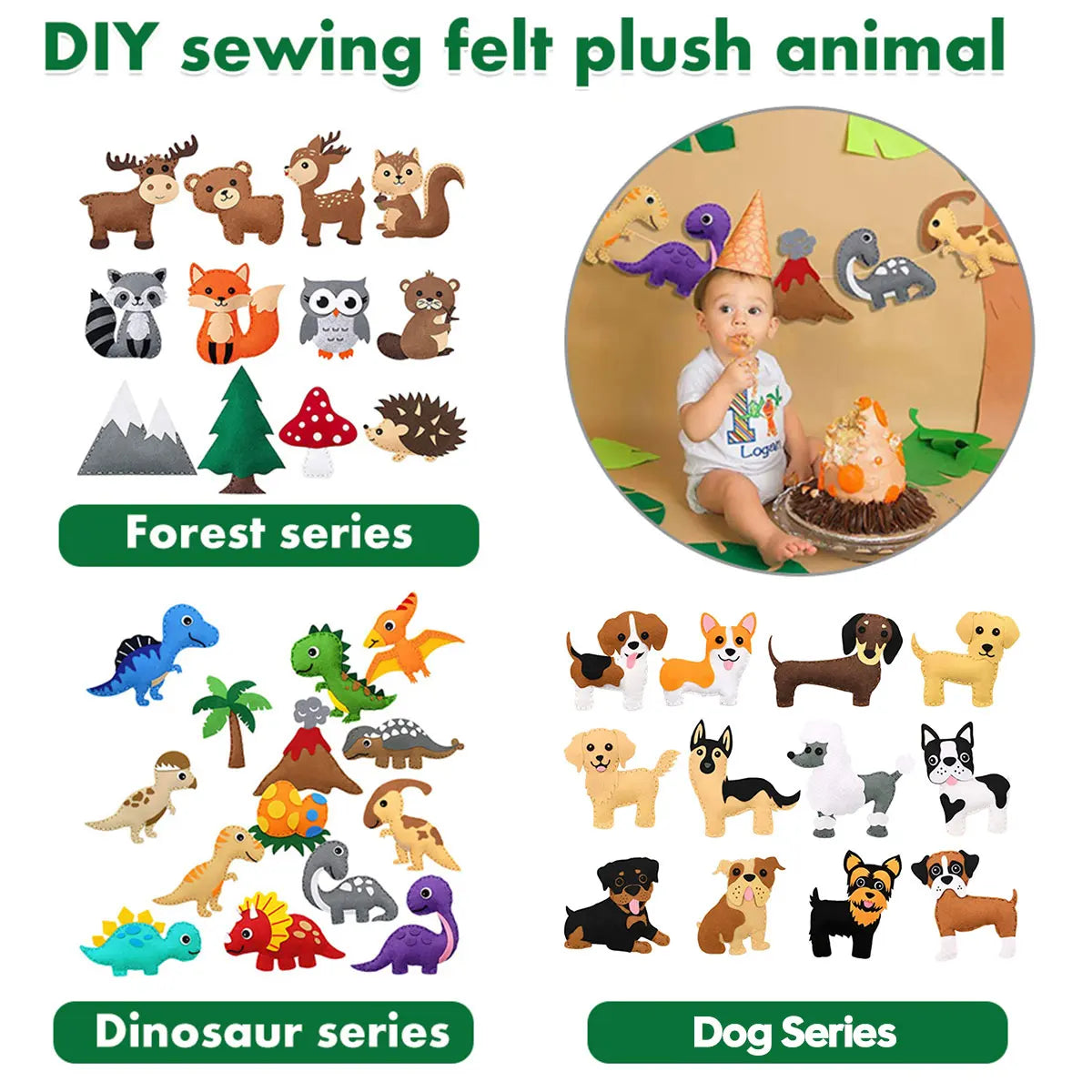 Kids Sewing Kit Fine Motor Skills DIY Fun Felt Animals Handmade Sewing Set Children Educational Toys Birthday Christmas Gifts