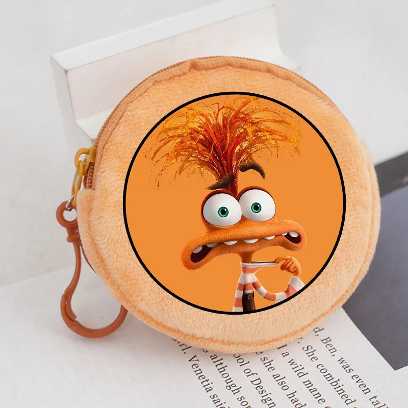 Disney Cartoon Movie Plush Coin Purse Inside Outs 2 Mini Pouch Portable Cute Round Wallet Key Organizer Kids Birthday Gifts