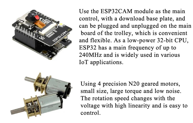 WiFi Robot Car with Camera Open Source ESP32 for Arduino Programming Quicker Android English APP or Webpage Control Robot Kit