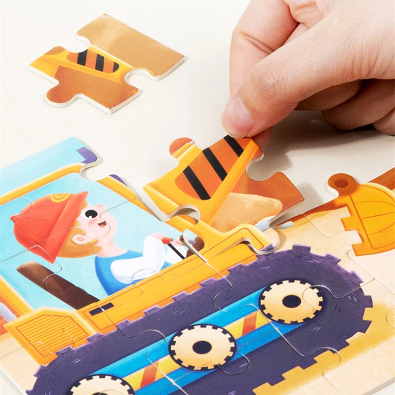 3 in 1 Cartoon Puzzle Book Baby Educational Toy Puzzle Folding Dinosaur Animal Travel Game Early Education Toy Gifts