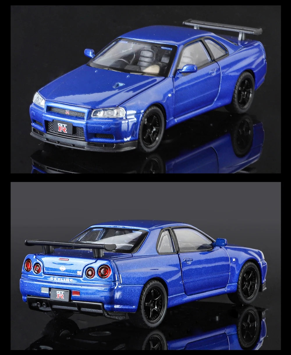 1:32 Nissan GTR R34 Skyline Supercar Alloy Metal Diecast Car Model Sound & Light Holiday Boyfriend Gift Collect Hobby Ornaments