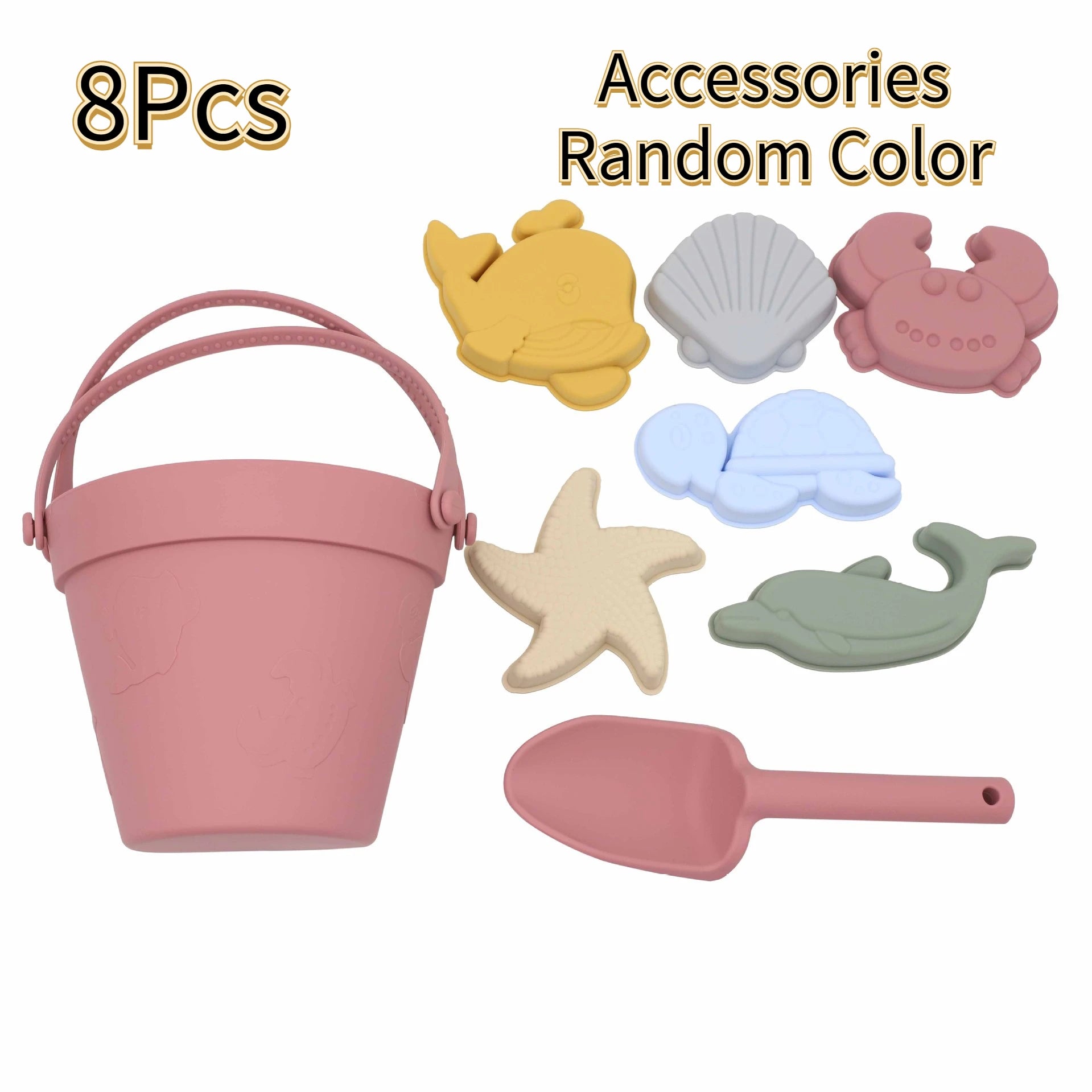 8Pcs Summer Beach Toys Kids Soft Silicone Sandbox Set Beach Game Toy Send Children Beach Play Sand Water Play Tools Swim Game