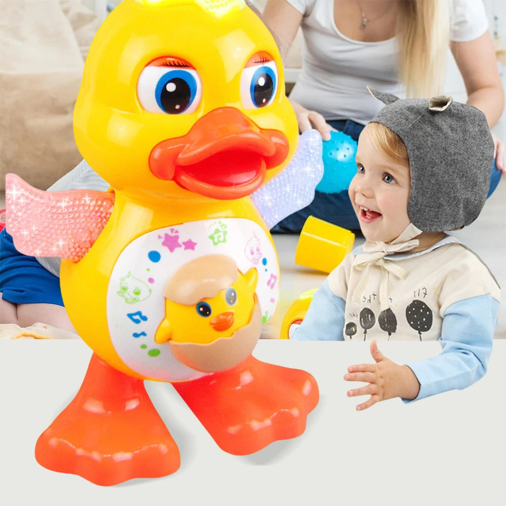 Electric Dancing Duck with Music & Lights Early Educational Toy Baby Musical Duck Toy Interactive Baby Duck Toy Children Gift
