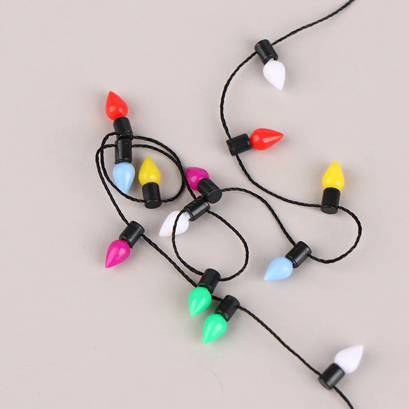 1Pc Miniature Dollhouse String of Fake Light Christmas Good Decoration String Light Kids Xmas Gift DIY Toys Living Scene Decor