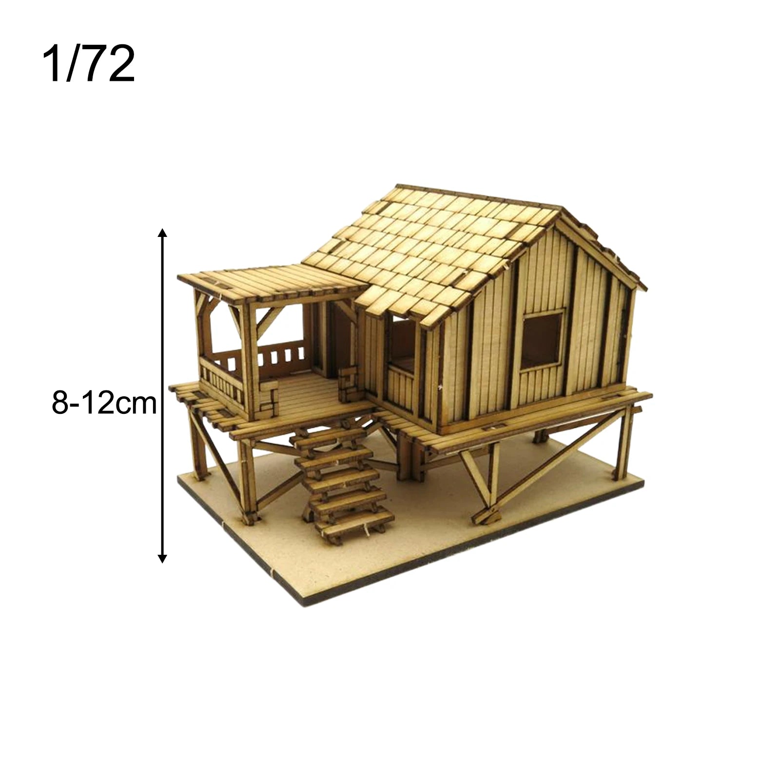 1/72 Wooden Cabin Hobby Toys Wooden 3D Puzzle House Architectural Scene for Accessory Model Railway Micro Landscape Layout Decor