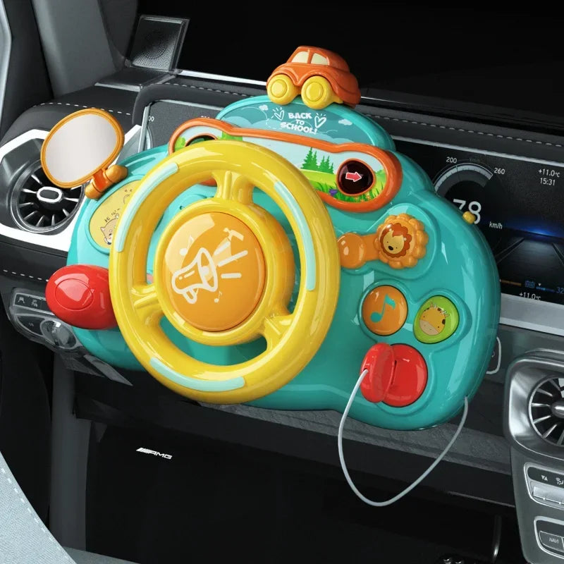 Baby Toy Electric Simulate Driving Car Copilot Steering Wheel Stroller Driving Early Educational Toys for 0-36 Months Toddler