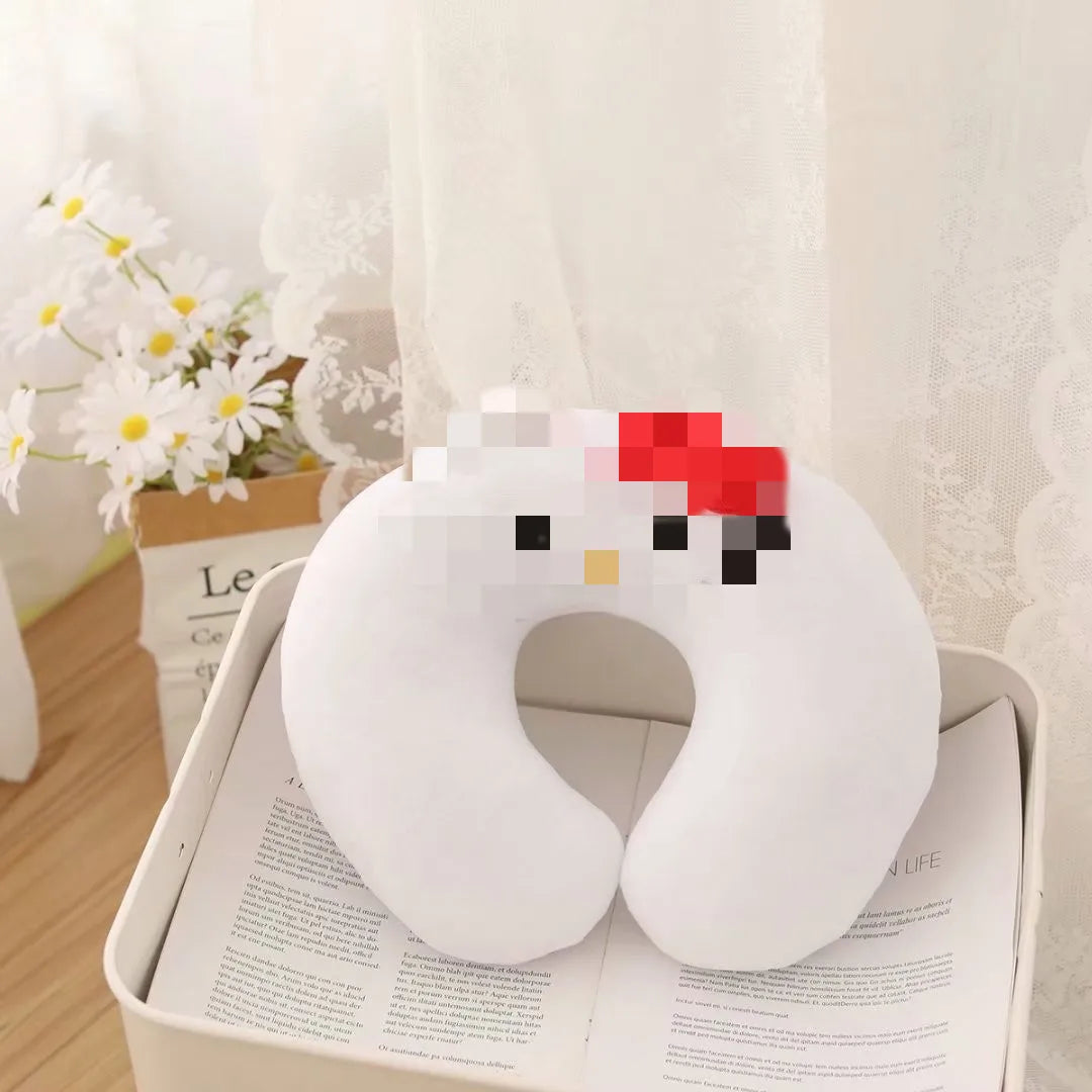 Kawaii Sanrio Neck Pillow Cartoon Hello Kitty My Melody Kuromi Cinnamoroll U-shaped Pillow Anime Car Travel Headrest Gift