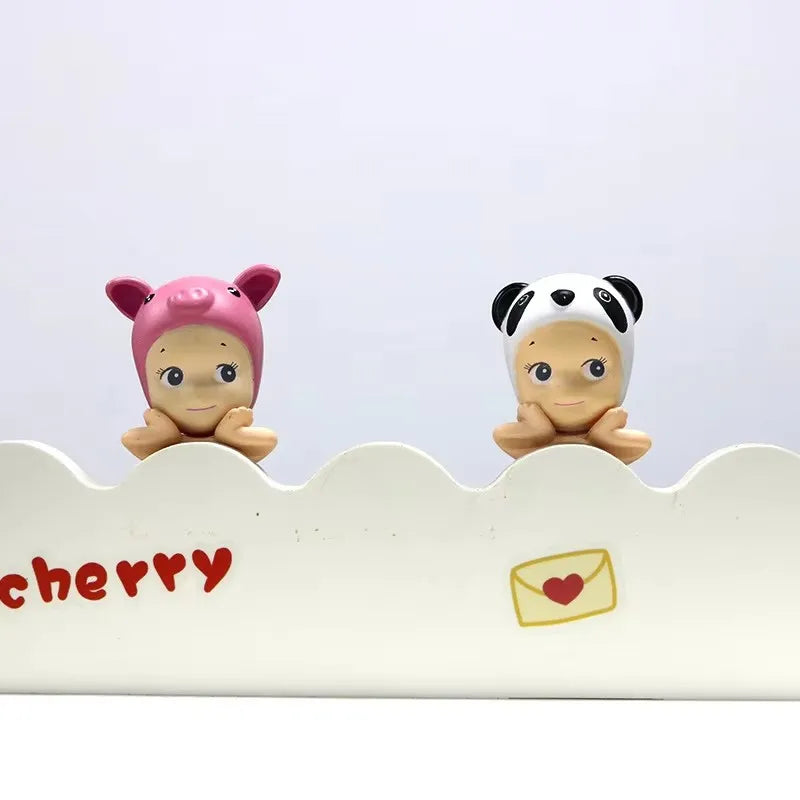 12pcs Sonny Angel Figure Toys 3inch Doll Model Desktop Car Ornament Lying Down Angel Toy Home Decoration Kids Birthday Gifts