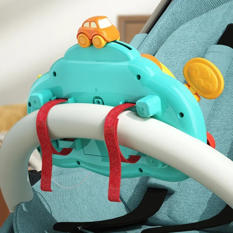 Baby Toy Electric Simulate Driving Car Copilot Steering Wheel Stroller Driving Early Educational Toys for 0-36 Months Toddler
