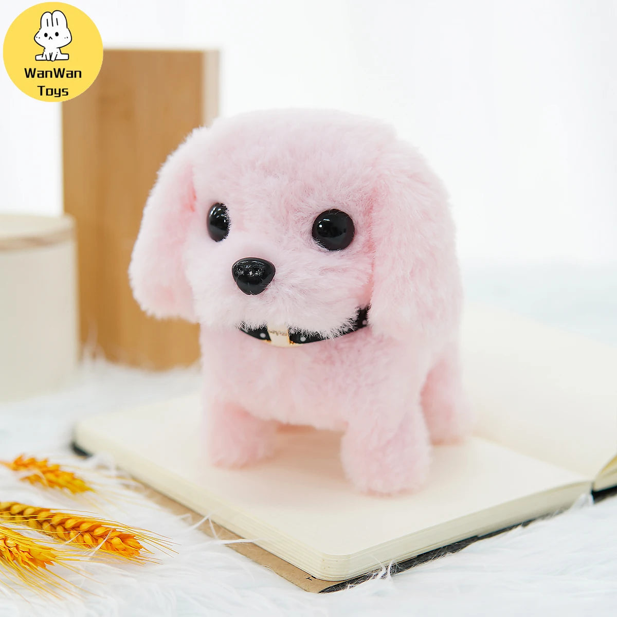 Realistic Electric Imitation Big Dog Puppy Plush Toy Cute Puppy Walking Barking Wagging Tail Stuffed Animal Plush Doll
