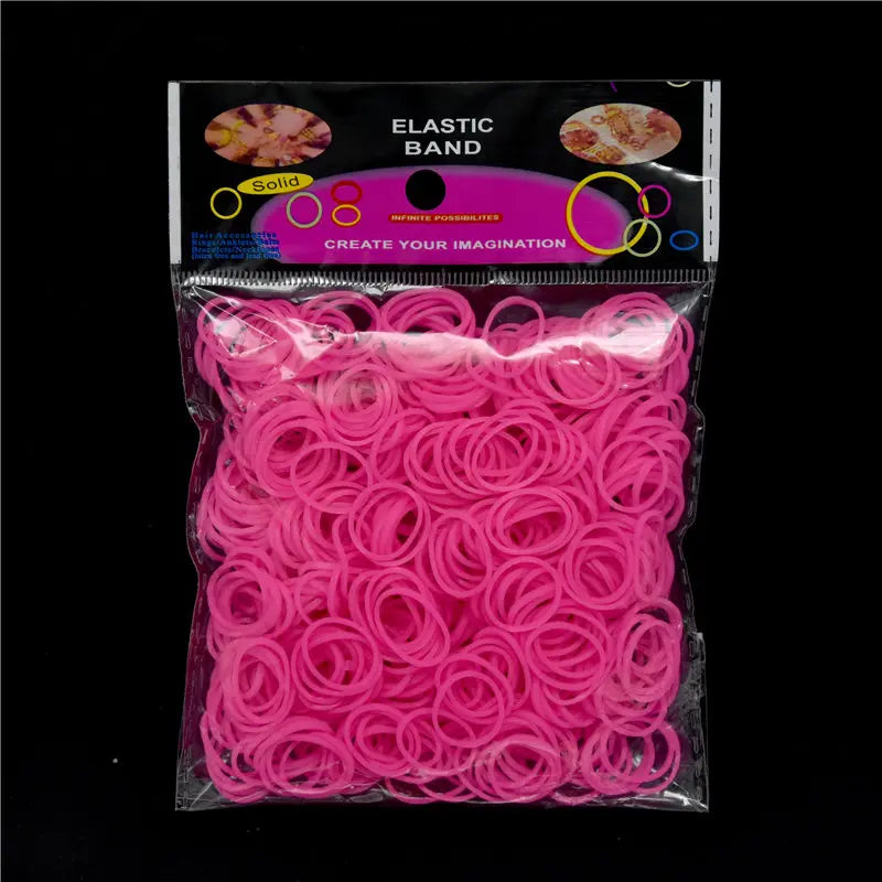 600 Elastic Different Colors Rubber Loom Bands Bracelet Children's Homemade Bracelets DIY for Loom Wrist Bracele for Women