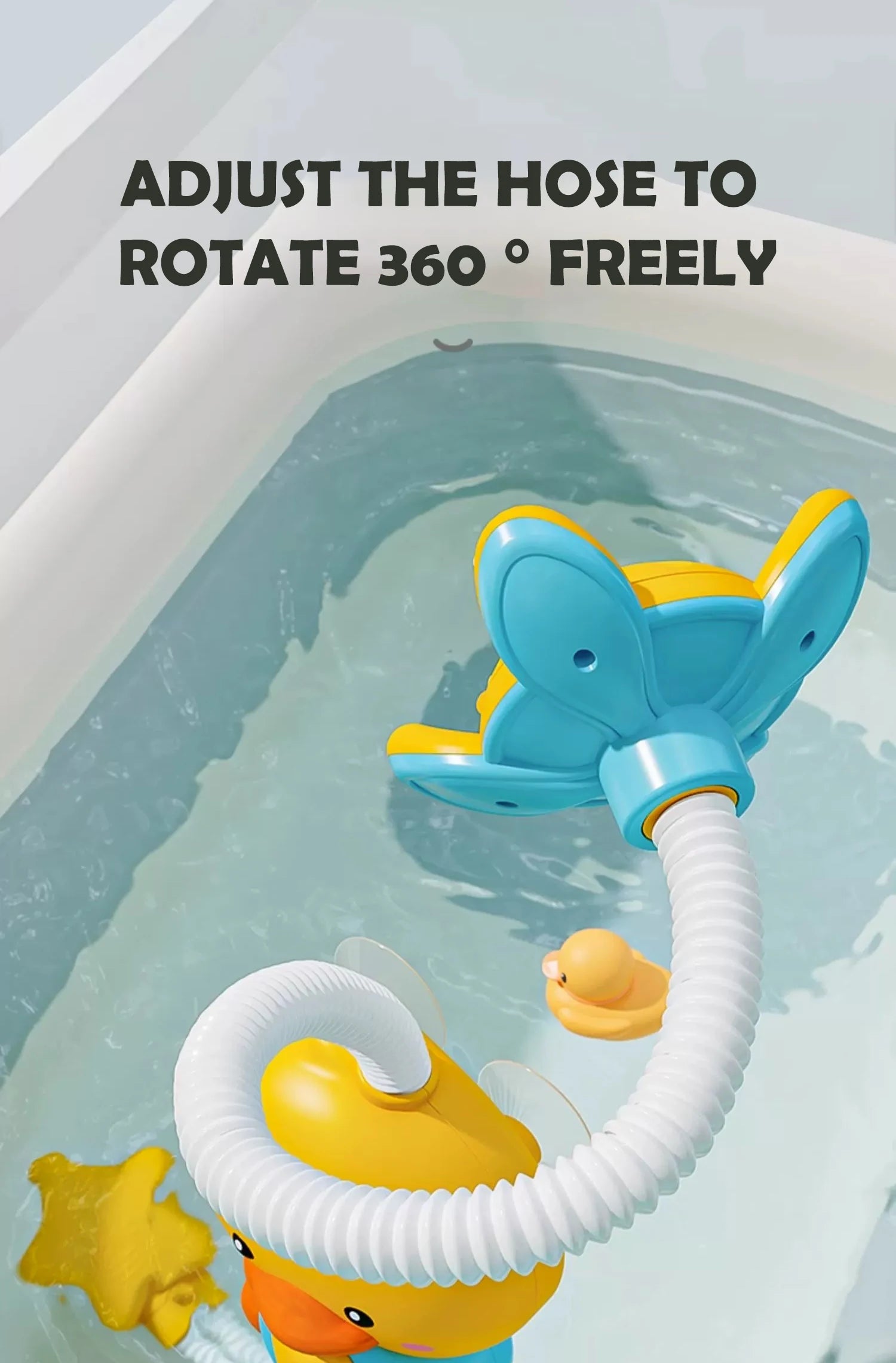 Baby shower toy with water spray, duckling flower model, rotating faucet, electric shower, water spray, swimming, baby shower to
