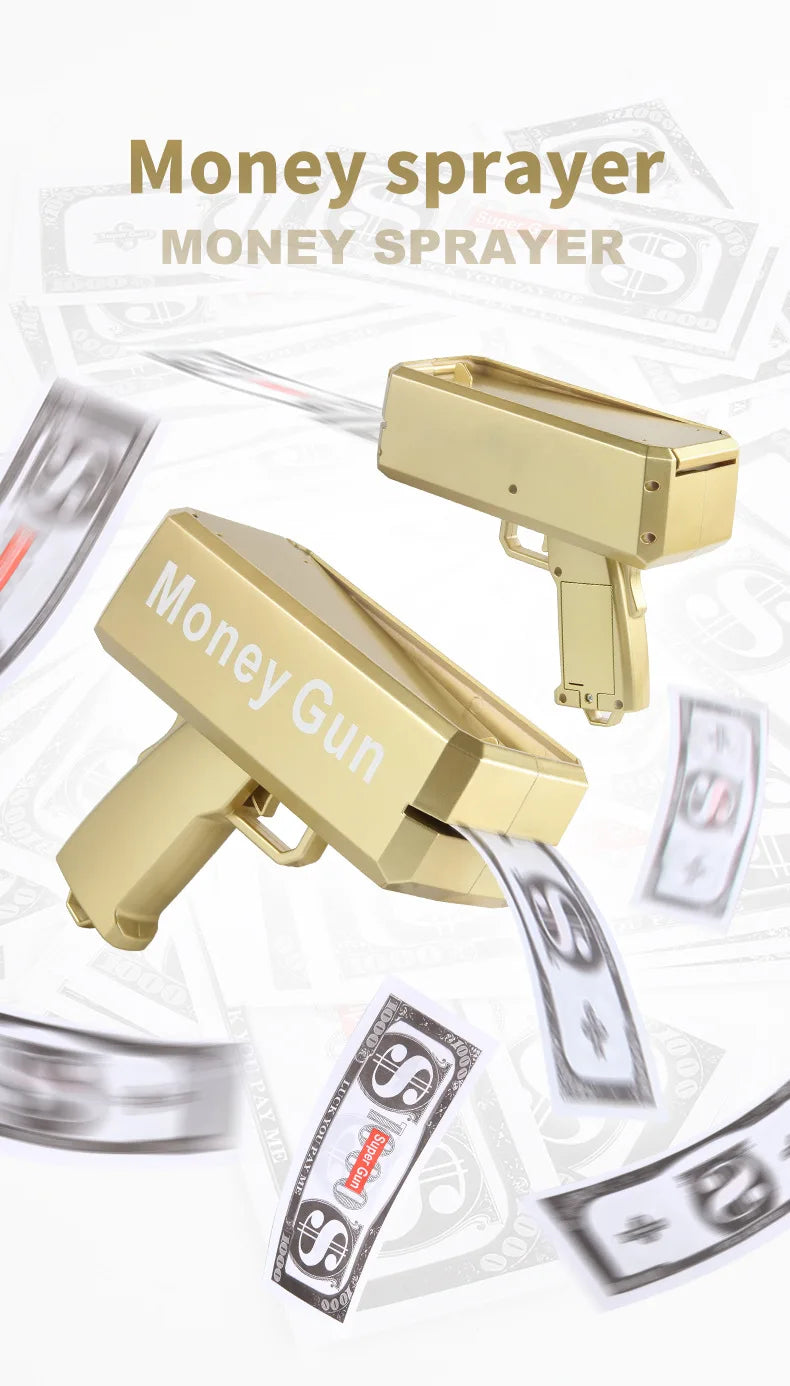 Source manufacturer Douyin's same electric money gun toy new and unique MoneyGUN banknote gun US dollar toy gun