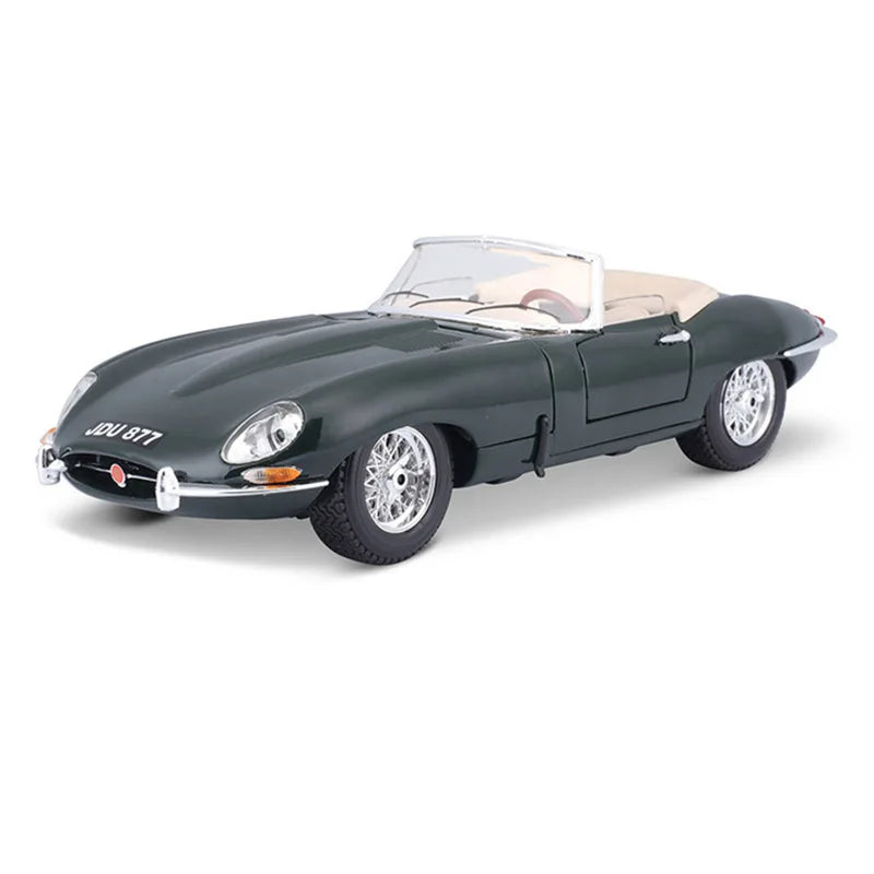 Bburago 1:18 Scale Jaguar E-type Cabriolet Alloy Luxury Vehicle Diecast Pull Back Cars Model Toy Collection Gift