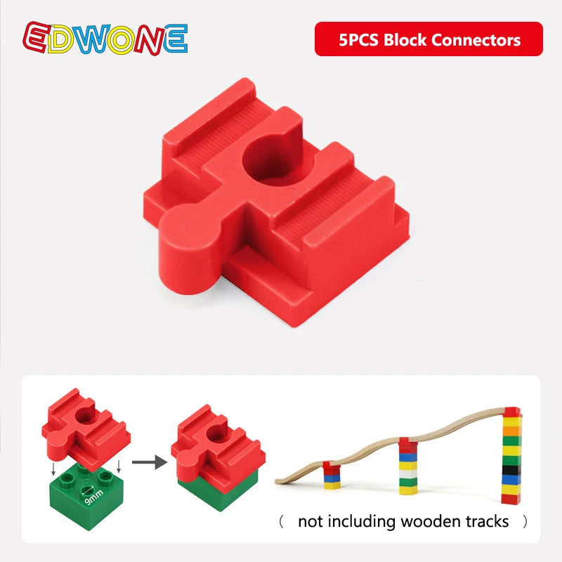 5pcs Wooden Train Tracks Accessories Building Blocks Adapters Plastic Track Connectors fit for All Wooden Tracks Toys for Kids