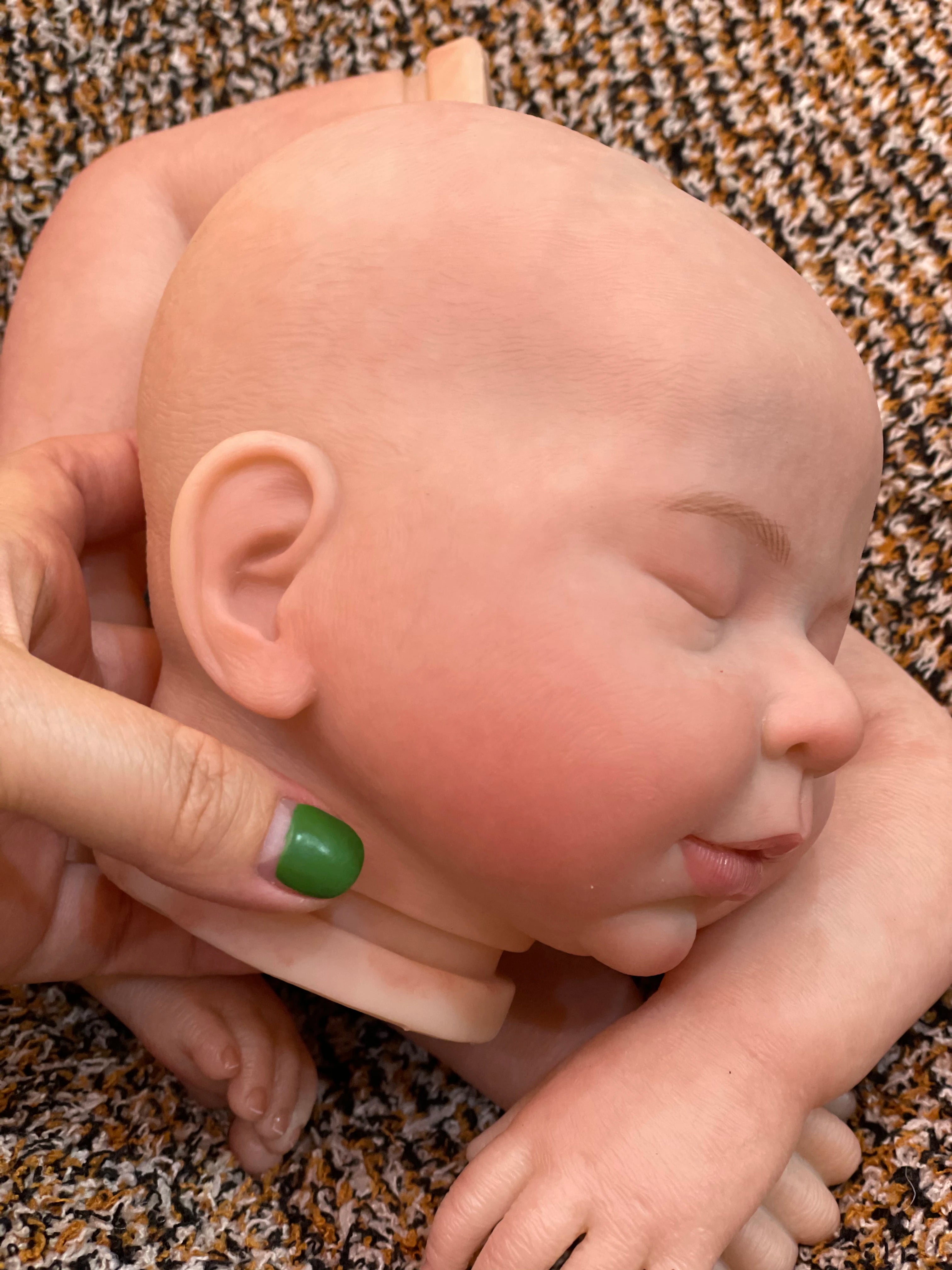 20Inch Sleeping Bebé Reborn Doll Kits With Lifelike Skin Wrinkles Painted Realistic Newborn Baby Soft Vinyl Unfinshed Kit Toys