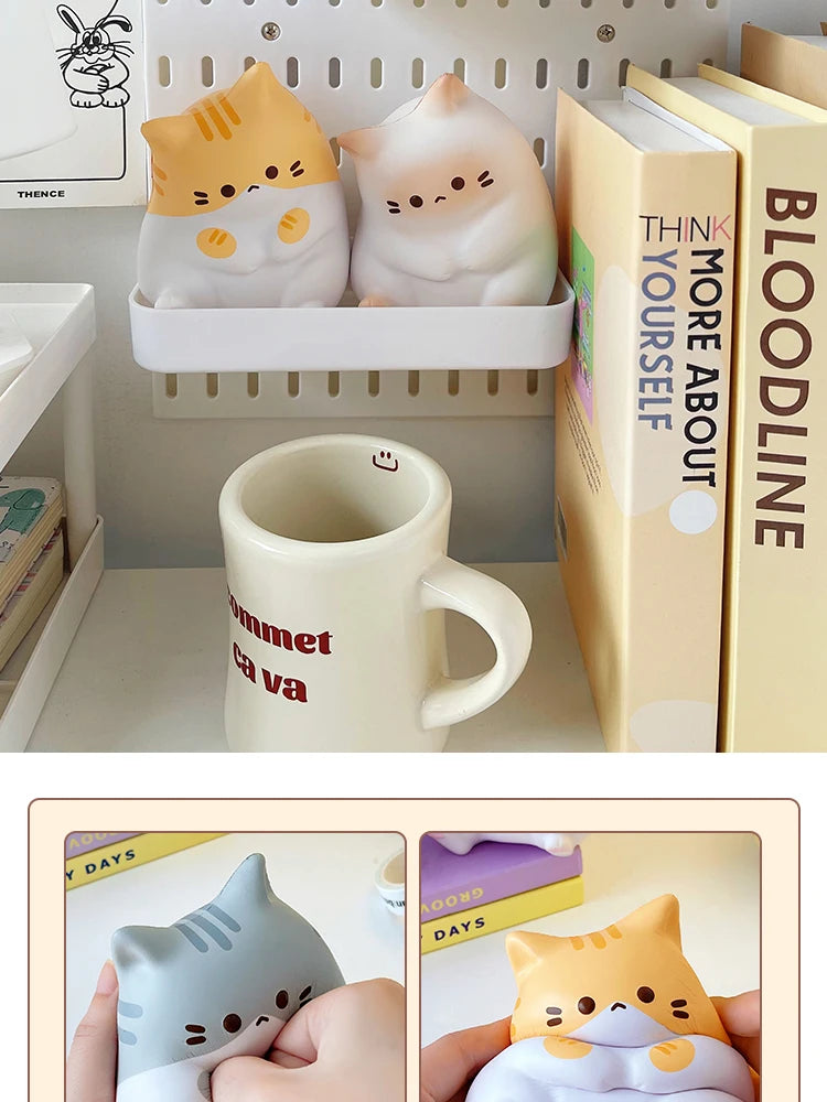 Kawaii Cat Stress Relief Squishy Toy PU Slow Rising  Squeeze Antistress Ball Cartoon Table Ornaments Birthday Gift For Girls