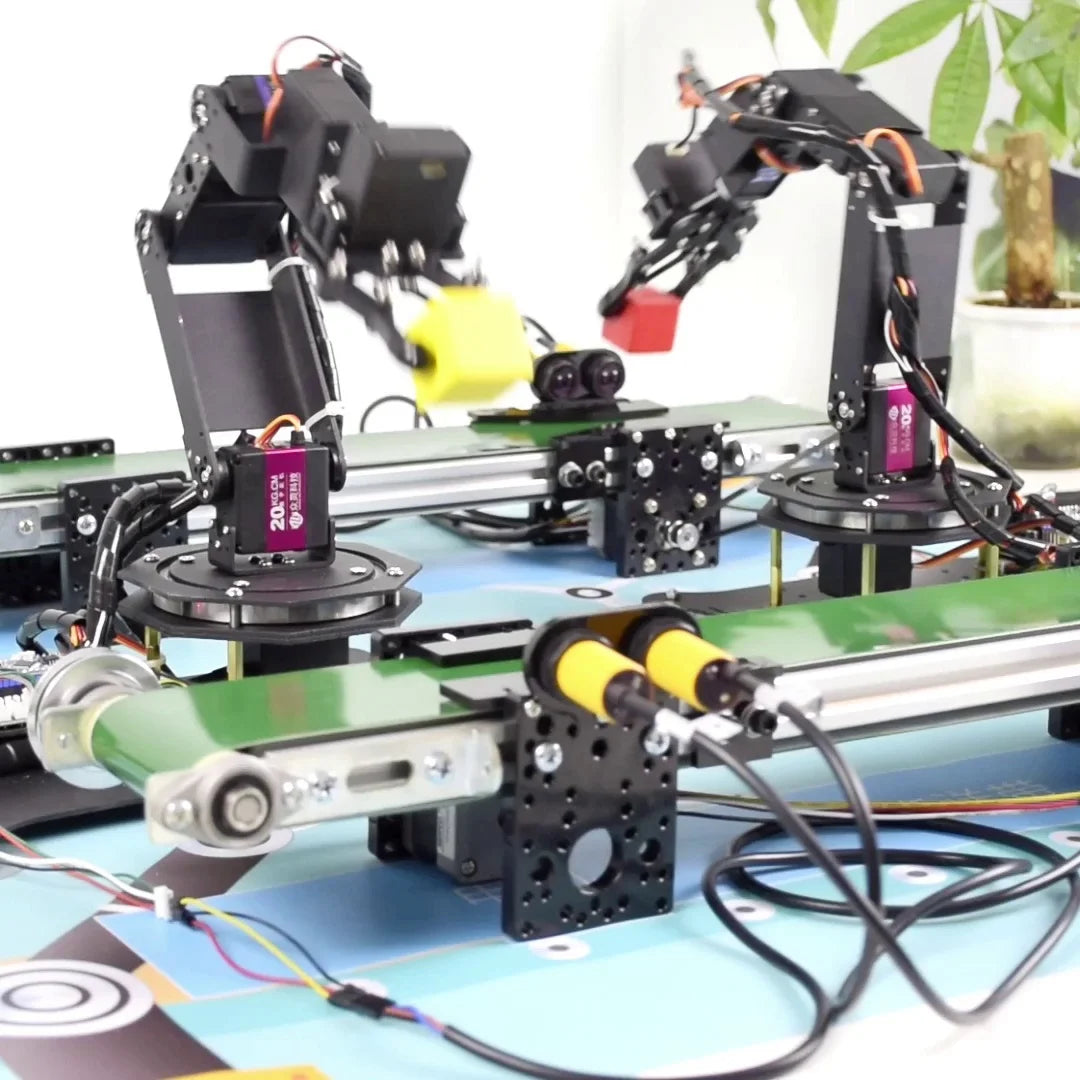 Conveyor Belt Assembly Line for Robotic Arm Control Stepper Motor Simulation Infrared Sensor Robotics kit Educational DIY Kit