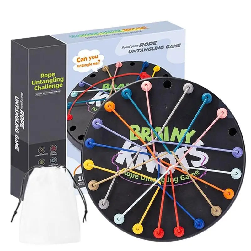 Kid Rope Knots Toys Colorful Lacing Toys Board Game Fun Twisted Tangler Rope Sorting Logic Thinking Challenge Strategy Tablegame