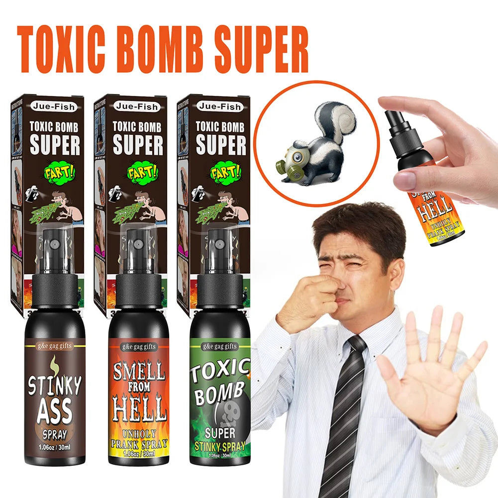 30ml Fart Gag Spray Prank Joke Plastic Spoof Odor Spray Party Supplies Terrible Stinky Fart Spray Non Toxic Halloween Funny Toys