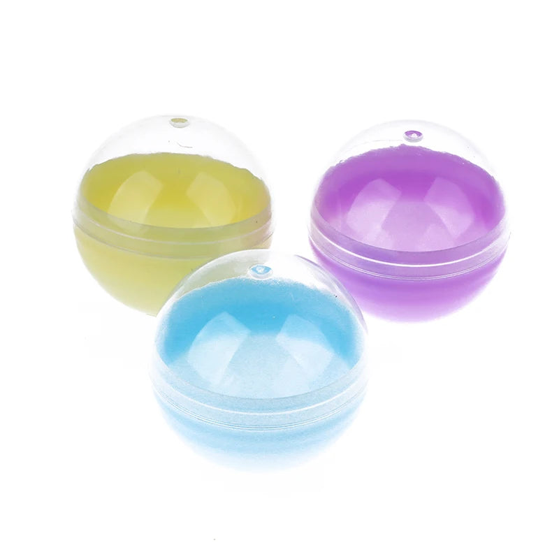 10Pcs 45mm Plastic PP Toy Capsules Half Transparent Colorful Round Surprise Ball Easy Open Lock Amusement for Vending Machine